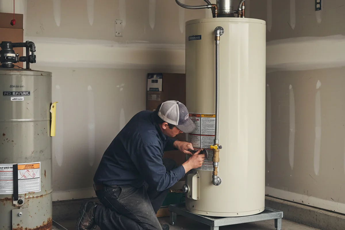 Water heater and shutoff valve replacement in Concord